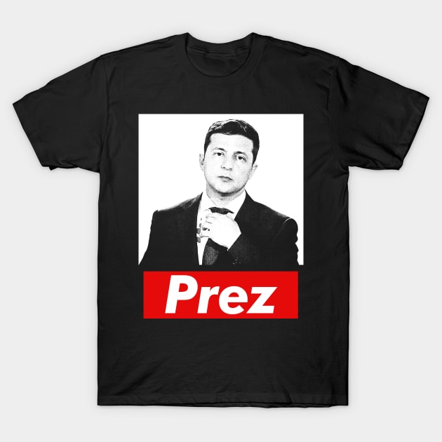 Zelensky Ukraine Prez  / Retro Fan Art Design T-Shirt by DankFutura